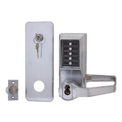 dormakaba Simplex L1000 Series Mechanical Pushbutton Lever Lock: Satin Chrome