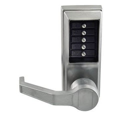 Kaba Mechanical Left Hand Cylindrical Door Lock: Satin Chrome SFIC