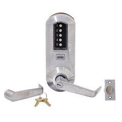 Simplex 5000 Series Cylindrical Pushbutton Lock; Satin Chrome