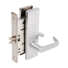 Falcon Storeroom Mortise Lock: Less Cylinder: Satin Chrome