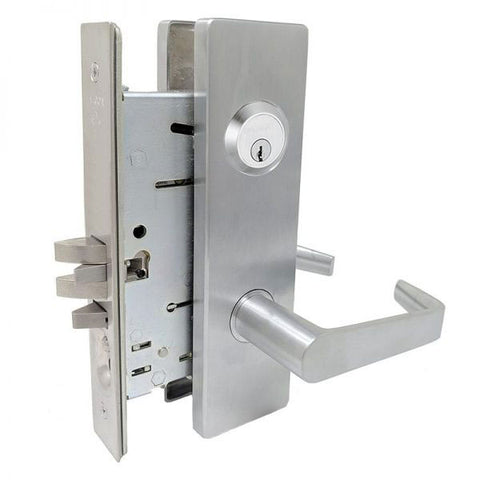 Falcon Entry/Office Mortise Lock:  SFIC Cylinder: Satin Chrome